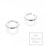 2x 925er Biegering 4mm x 0,85mm Sterling Silber rund Binderinge - Schmuckzubehör