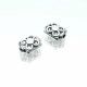 2x rechteckige Metallperle 6,5x9x4mm silberfarben Spacer - Schmuckzubehör