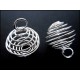 2x grosse versilberte Spirale Schmuckanhänger ca. 29 x 24 mm