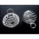 2x grosse versilberte Spirale Schmuckanhänger ca. 29 x 24 mm - Leisure-Beads DIY