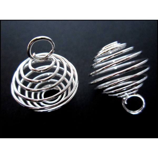 2x hellsilberfarbene Spirale Schmuckanhänger 29x24mm - Schmuckzubehör - Leisure-Beads DIY