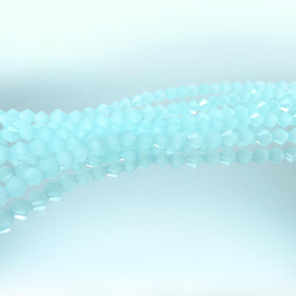 125 türkis Glasperlen 3mm Bicone - Schmuckzubehör Glasperlen - Leisure-Beads DIY