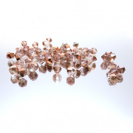 Leisure-Beads - 100 rosegoldfarbene Glasperlen 3mm Bicone - Schmuckzubehör Bicone Glasperlen