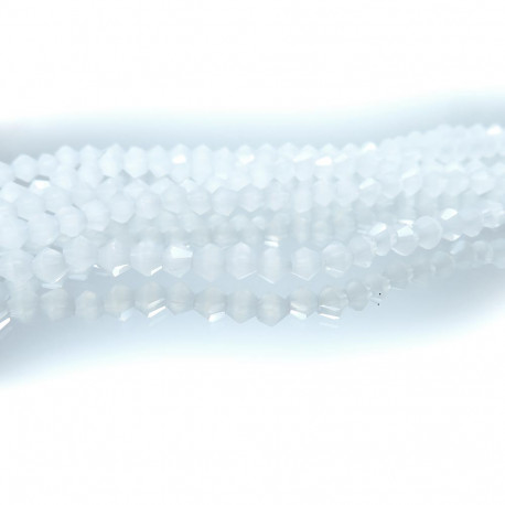 Leisure-Beads - 125 weiße Glasperlen 3mm Bicone - Schmuckzubehör Glasperlen