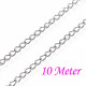 10m Edelstahl Gliederkette 2,6x1,2mm silberfarben - Edelstahl Schmuckzubehör