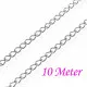 10m Edelstahl Gliederkette 2,6x1,2mm silberfarben - Edelstahl Schmuckzubehör - Leisure-Beads DIY