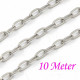 10m Edelstahl Kette 4,5x2,5mm silberfarbene Schmuckkette ovale Gliederkette - Edelstahl Schmuckzubehör