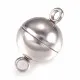 1x Edelstahl Magnetverschluss 10,5x6mm silberfarben kugelform - Schmuckzubehör Magnetverschluss - Leisure-Beads DIY