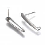 2x Edelstahl Ohrstecker 20x4mm mit Öse - Schmuckzubehör Ohrringe