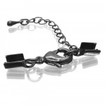 1x gunmetal Klemmverschluss 36x4mm Endkappe mit Karabiner - Schmuckzubehör Endkappe