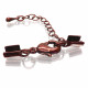 1x kupferfarben Klemmverschluss 36x4mm Endkappe mit Karabiner - Schmuckzubehör Endkappe