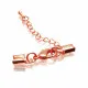 1x rosegoldfarben Klemmverschluss 36x4mm Endkappe mit Karabiner - Schmuckzubehör Endkappe - Leisure-Beads DIY