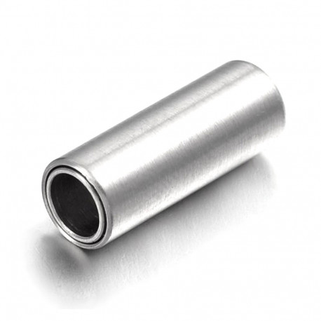 Leisure-Beads - 1x Edelstahl Magnetverschluss Innen 4mm 16,6x6mm matt silberfarben - Schmuckzubehör