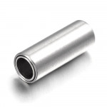 1x Edelstahl Magnetverschluss Innen 4mm 16,6x6mm matt silberfarben - Schmuckzubehör