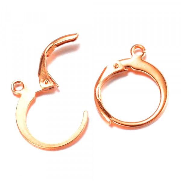 1 Paar rosegoldfarbene Edelstahl Brisuren 14,5x12,5mm - Schmuckzubehör Ohrringe - Leisure-Beads DIY