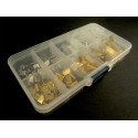 120 Bandklemmen 6-20mm gold- und silberfarben Sortiment Box - Schmuckzubehör Set