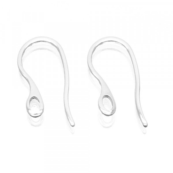 2 Stück Edelstahl Ohrfedern 22x11,5mm hellsilberfarben mit Stopper - Schmuckzubehör Ohrringe - Leisure-Beads DIY