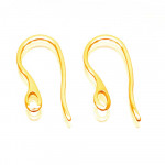 2 Stück Edelstahl Ohrfedern 22x11,5mm goldfarben hochglanz - Schmuckzubehör Ohrringe