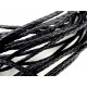 1m Lederschnur 5mm Schwarz Kunstlederkordel für Lederhalsband geflochtene Lederkordel - Schmuckzubehör