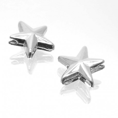 Leisure-Beads - 1x silberfarben Stern Perle 13x5mm Innen 1,4mm - Schmuckzubehör