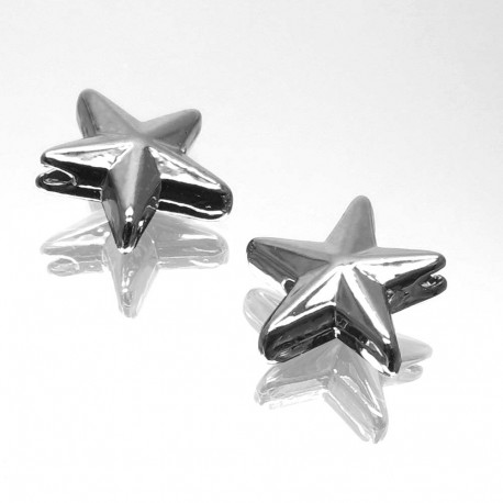 Leisure-Beads - 1x gunmetal Stern Perle 13x5mm Innen 1,4mm - Schmuckzubehör