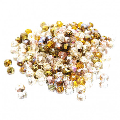 Leisure-Beads - 145x Glasperlen 4x3mm Perlenmix brauntönig - Schmuckzubehör
