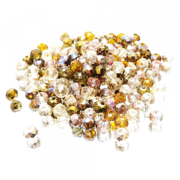 145x Glasperlen 4x3mm Perlenmix brauntönig - Schmuckzubehör - Leisure-Beads DIY