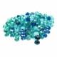 145x Glasperlen 4x3mm Perlenmix türkis-blau - Schmuckzubehör