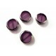 4x lila Fensterperle 14mm rund mit Silberrahmen Kristallglas