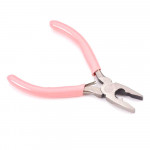 Bastel-Flachzange 11,5cm mit Profil in rosa - Schmuckzubehör Schmuckwerkzeug