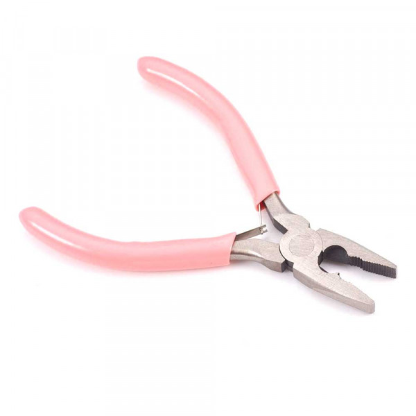 Bastel-Flachzange 11,5cm mit Profil in rosa - Schmuckzubehör Schmuckwerkzeug - Leisure-Beads DIY