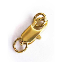 1x schlichter goldfarben Karabinerhaken 6x12x3mm goldfarbener Schmuckverschluss - Schmuckzubehör
