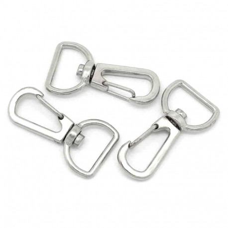Leisure-Beads - 1x silberfarben Karabinerhaken 40x21x7,7mm mit Wirbel - Schmuckzubehör