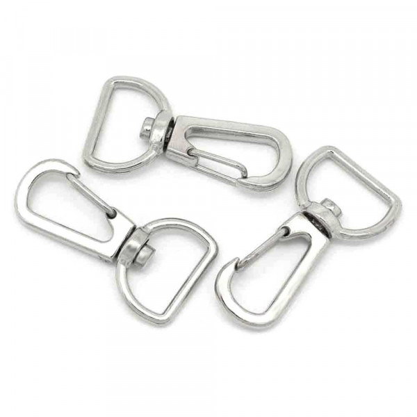 1x silberfarben Karabinerhaken 40x21x7,7mm mit Wirbel - Schmuckzubehör - Leisure-Beads DIY