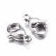 10x Edelstahl 316 Karabinerhaken 12mm glatter silberfarben Schmuckverschluss - Edelstahl Schmuckzubehör