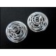 2x grosse versilberte Spirale Schmuckanhänger ca. 29 x 24 mm