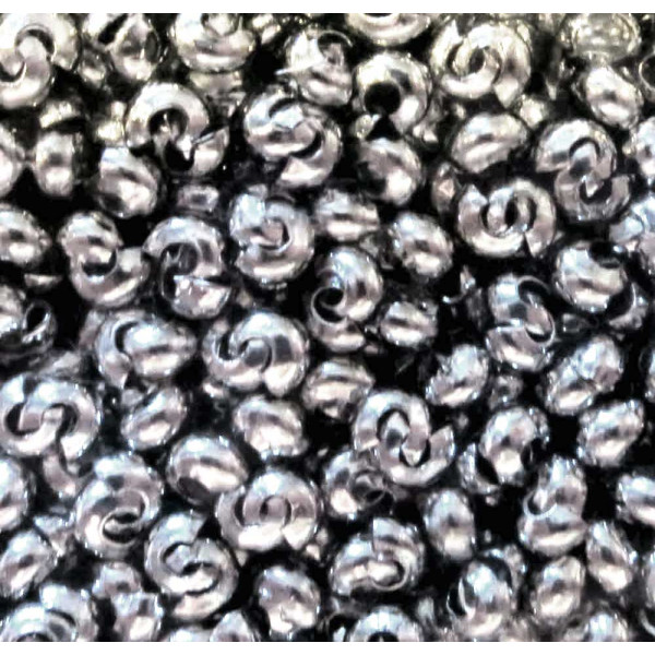 20 silberfarbene Kaschierperlen 3,5x3x2mm Cover Crimp Perlen - Schmuckzubehör - Leisure-Beads DIY
