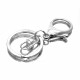 1x silberfarben Schlüsselanhänger 67x30mm mit Karabiner, Wirbel und Ring - Schmuckzubehör