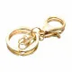 1x KC-Goldfarben Schlüsselanhänger 67x30mm mit Karabiner, Wirbel und Ring - Leisure-Beads DIY