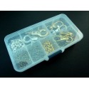 90 Karabinerhaken Schmuckzubehör Set in Sortierbox - Schmuckzubehör Set