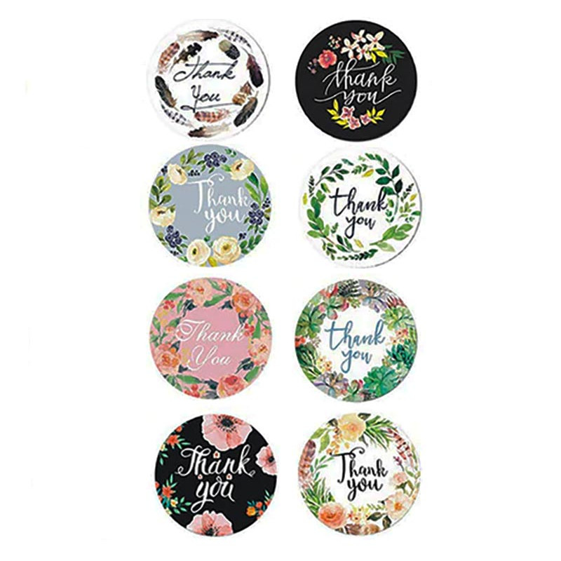 500 Sticker Durchmesser 25mm 'Thank You' bunte Aufkleber DIY - Schmuckzubehör Schmuckverpackung - Leisure-Beads DIY