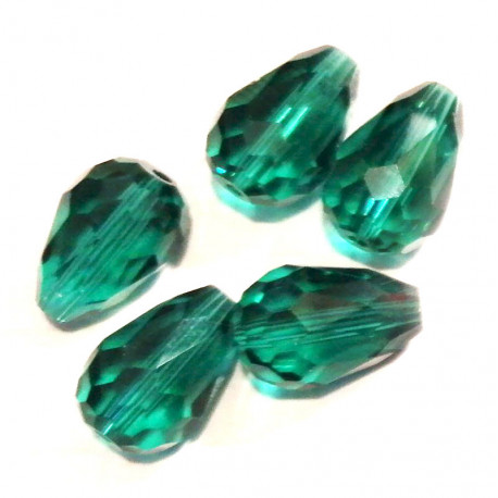 Leisure-Beads - 10x Petrol Glasperlen 14x10mm Tropfen - Schmuckzubehör Glasperlen