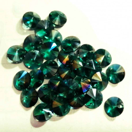 Leisure-Beads - 30x Glas Rivoli Anhänger 8x4mm petrol AB - Glas Schmuckzubehör