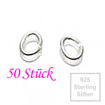 50x 925er Biegering 5,5mm x 4,3mm Sterling Silber oval Binderinge - Schmuckzubehör Biegering