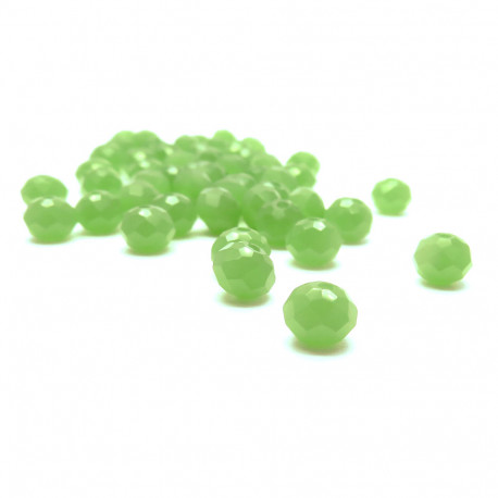 Leisure-Beads - 50x jadegrüne Glasperlen 6x4mm - Schmuckzubehör