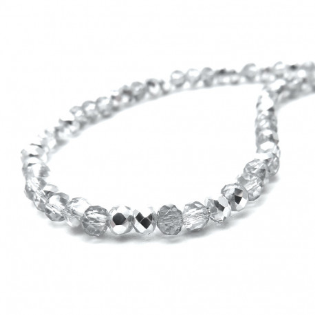 Leisure-Beads - 180x 2mm halbsilberfarben Glasperlen geschliffene Rondelle - Schmuckzubehör