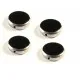 4x Schwarze Fensterperle 14mm rund Silberrahmen - Schmuckzubehör - Leisure-Beads DIY