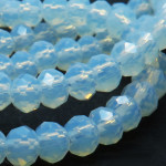 180x opalweiße Glasperlen 2mm Rondelle - Schmuckzubehör Glasperlen