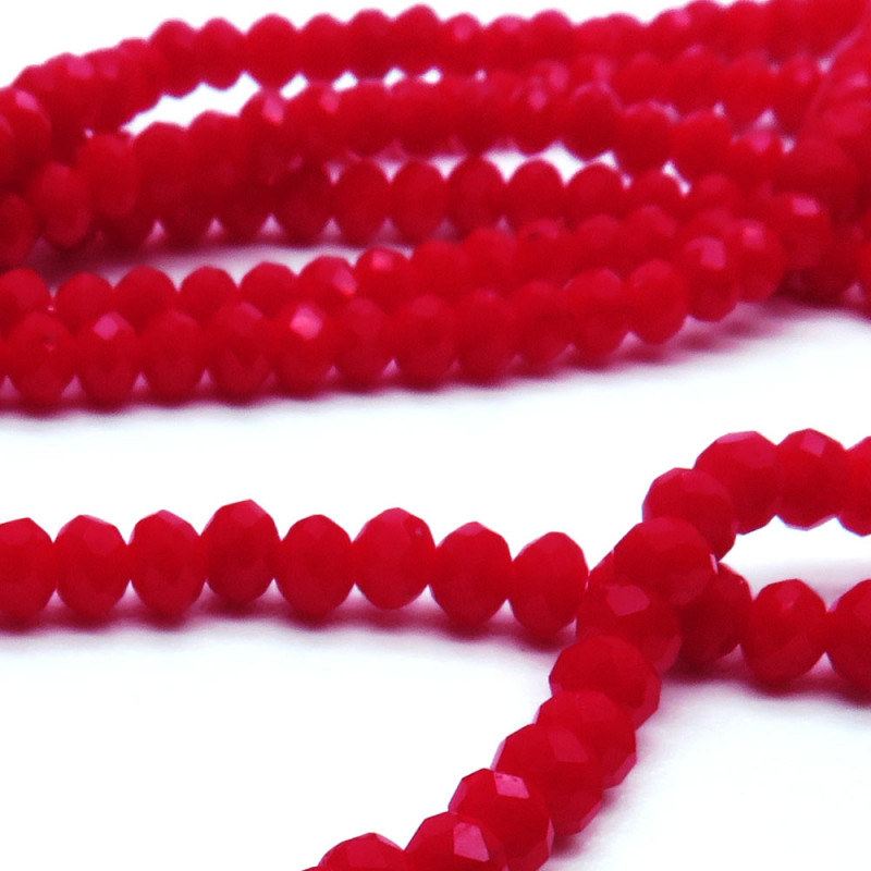 180x signalrote Glasperlen 2mm Rondelle - Schmuckzubehör Glasperlen - Leisure-Beads DIY