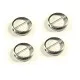 4x Weiss transparente Fensterperle 14mm rund Silberrahmen - Schmuckzubehör - Leisure-Beads DIY